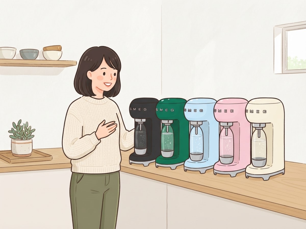 SMEGのカラーバリエーションを見比べる女性