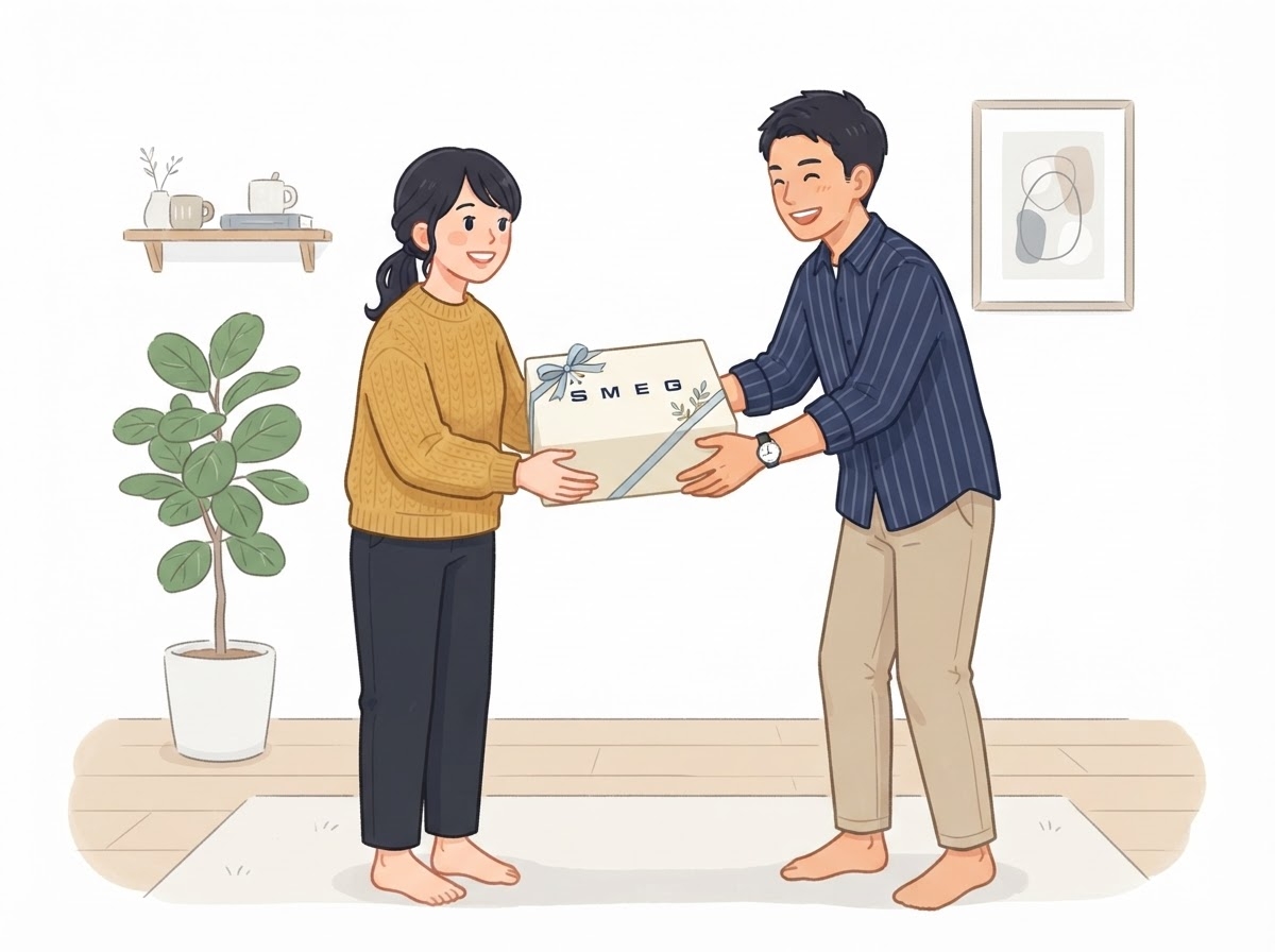 SMEGをギフトとして贈るシーン